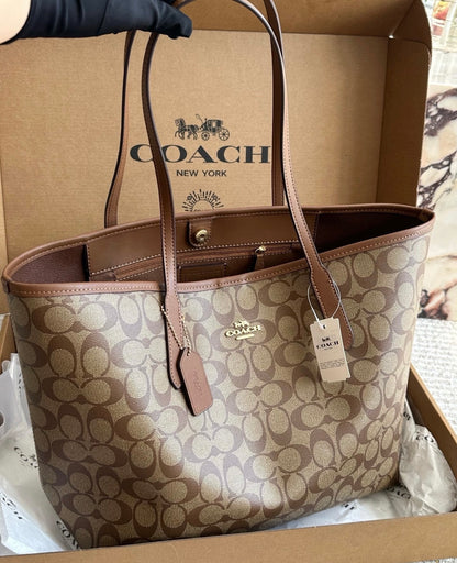 Cuero | Signature Monogram Open Tote - Khaki