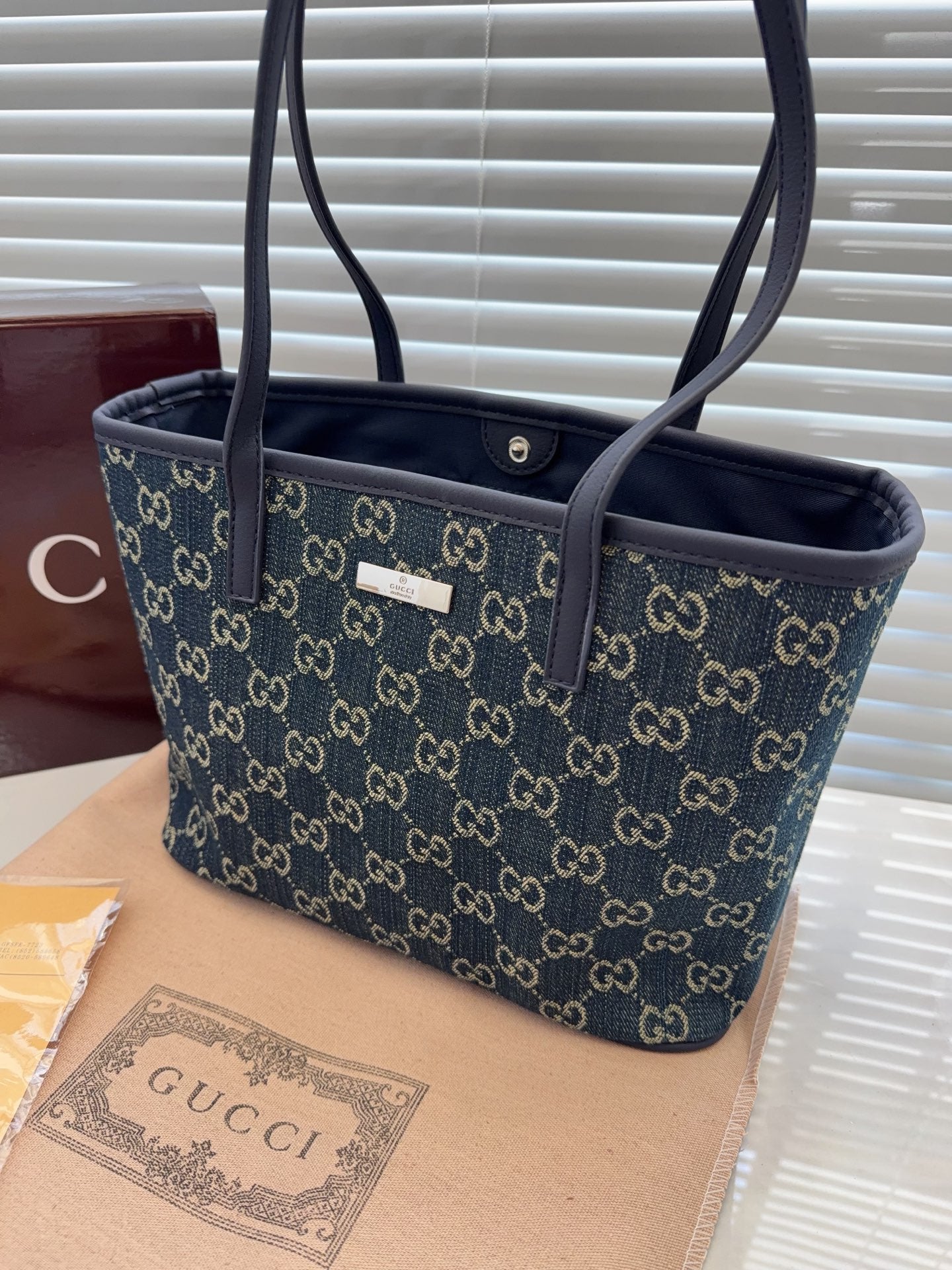 Cuero | Monogram Denim Shoulder Tote