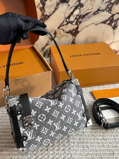Cuero | Monogram Denim Trunk Bag