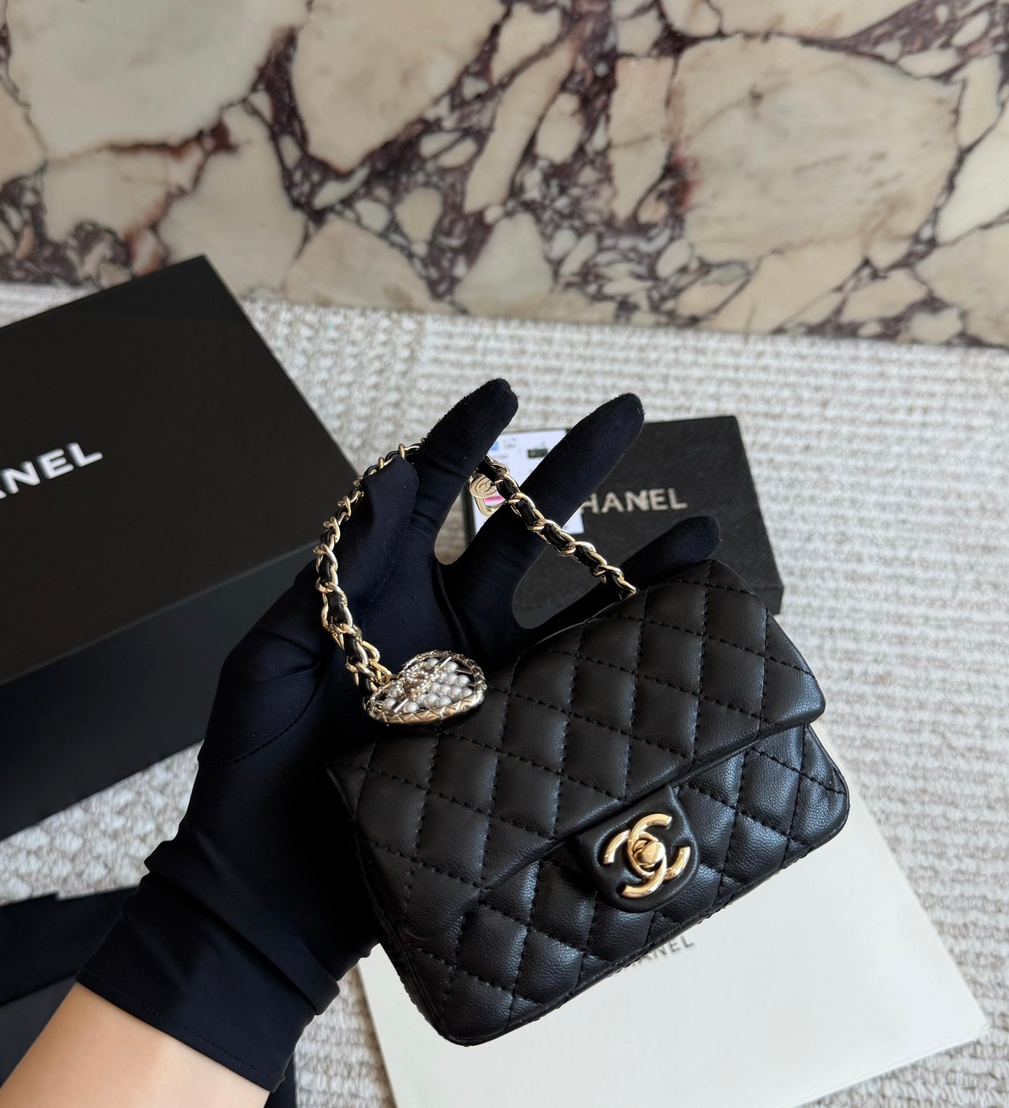 Cuero | Mini Quilted Flap Bag Black