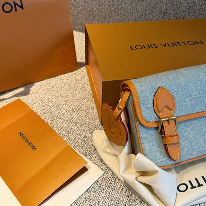 Cuero | Monogram Denim Satchel Bag