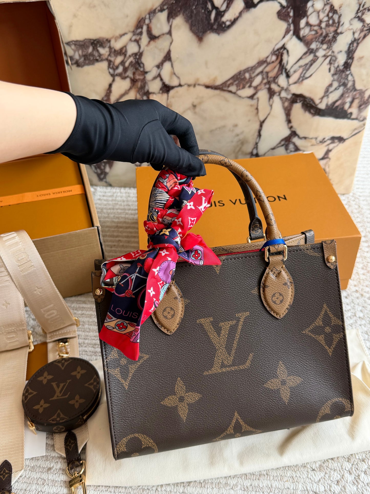 Cuero | Monogram Structured Top-Handle Bag Brown