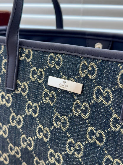 Cuero | Monogram Denim Shoulder Tote