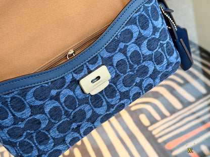 Cuero | Monogram Denim Shoulder Bag