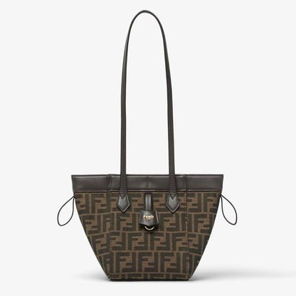 Cuero | Origami Mini Brown FF jacquard fabric mini bag