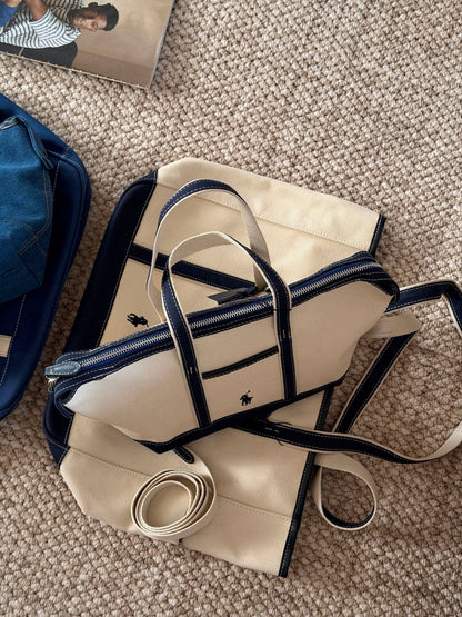 Cuero | Ralph Lauren Cotton Canvas Mini Shopper Tote in Natural