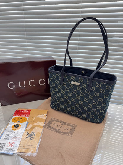 Cuero | Monogram Denim Shoulder Tote