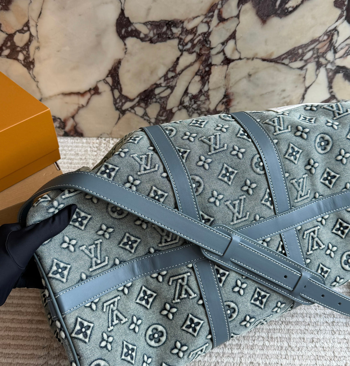 Cuero | Denim Monogram Duffle Bag