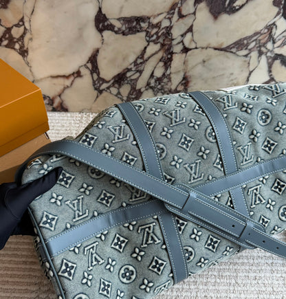 Cuero | Denim Monogram Duffle Bag