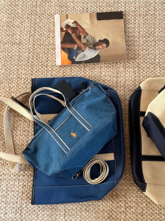 Cuero | Ralph Lauren Cotton Canvas Mini Shopper Tote in Natural