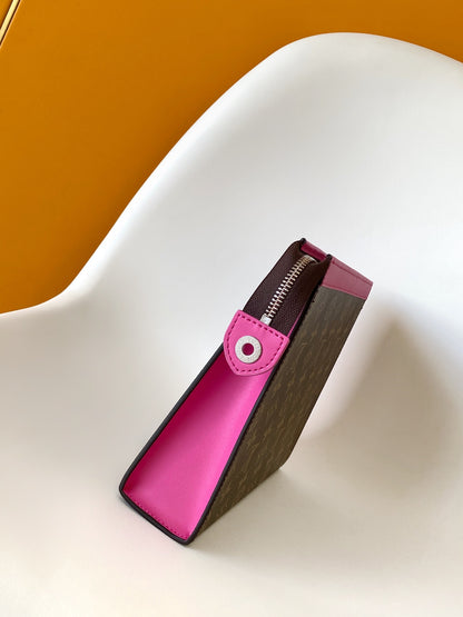 Cuero | Flat Zip Pouch Pink Edge