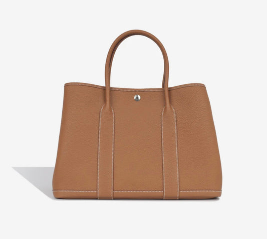 Cuero | Garden Camel Black Silver hardware K stamp