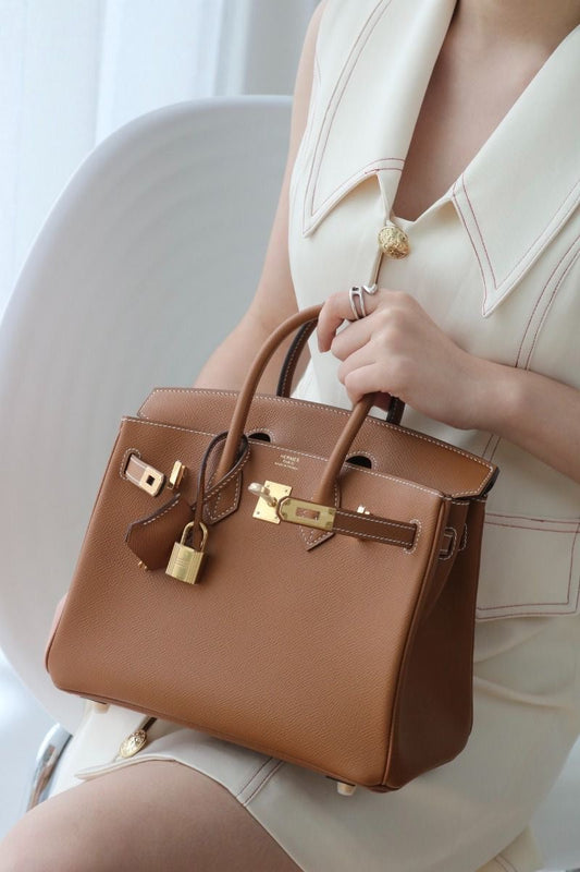 Cuero | Birkin Camel Leather Gold Hardware
