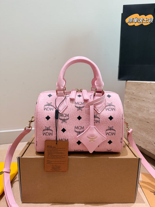 Cuero | Monogram Boston Bag Pink