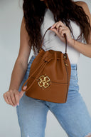 Tory Burch Bucket Monogram leather tote - Puzzles Egypt