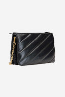 Pinko Medium Twins Bag Maxi Quilt Black-Antique Gold