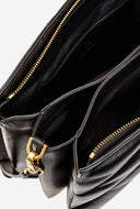 Pinko Medium Twins Bag Maxi Quilt Black-Antique Gold