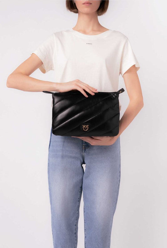 Cuero | Medium Twins Bag Maxi Quilt Black-Antique Gold