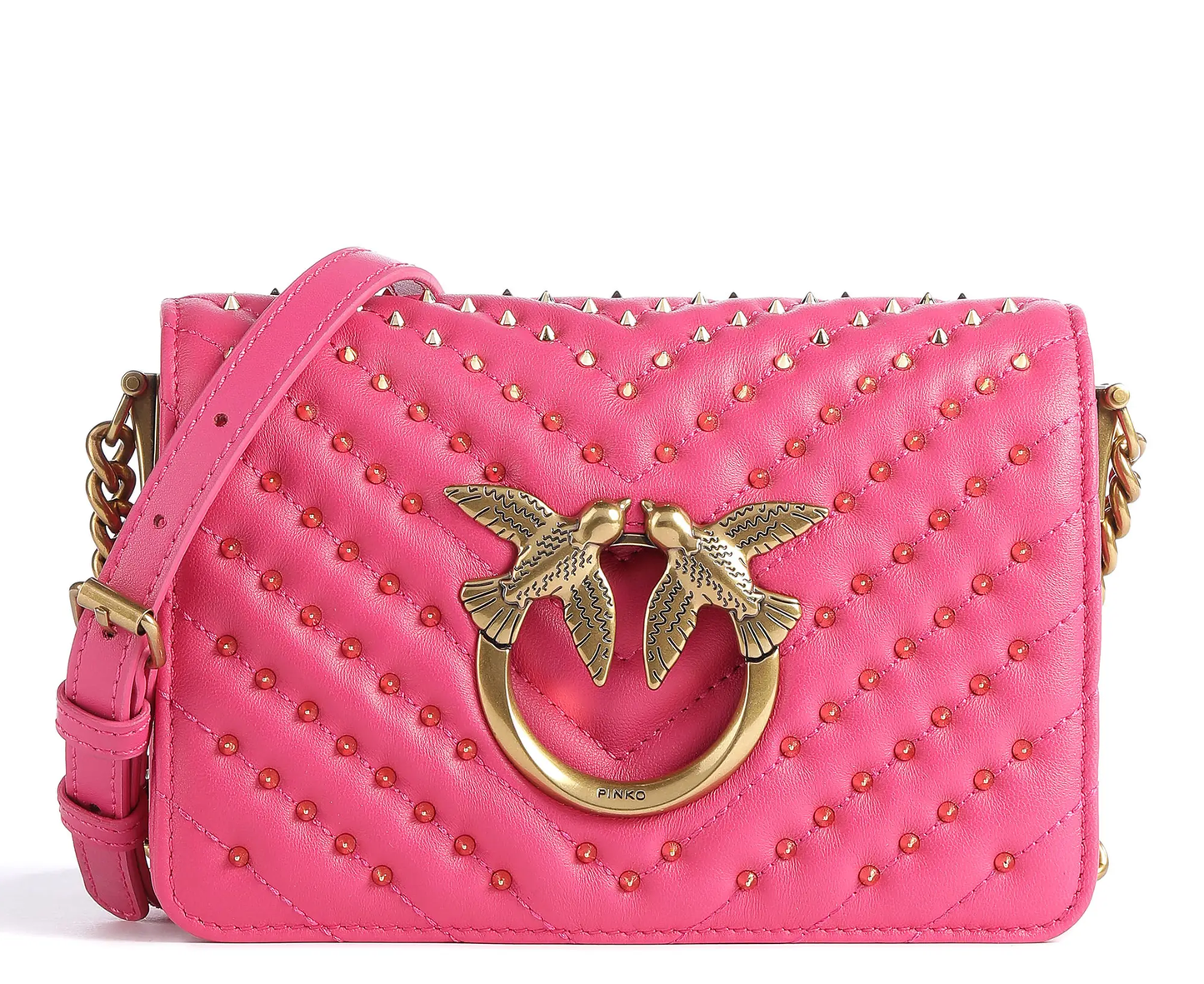 Cuero | Love Click Mini Studs Crossbody bag sheepskin leather pink