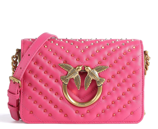 Cuero | Love Click Mini Studs Crossbody bag sheepskin leather pink