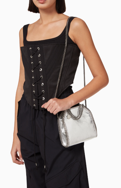 Cuero | Falabella Tiny Tote in Metallic Eco Leather