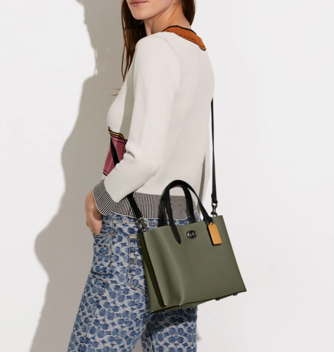 Cuero | Willow Tote 24 In Colorblock With Signature Canvas