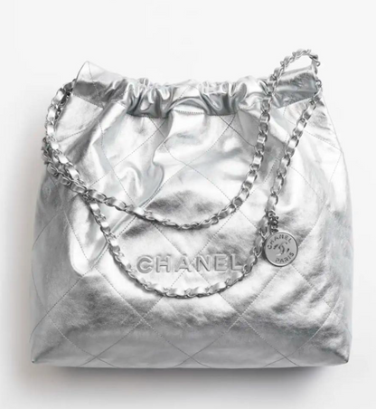 Cuero | Silver Hobo Bag