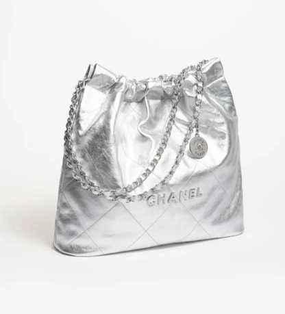 Cuero | Silver Hobo Bag