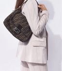 Fendi Zucca Canvas Mama Baguette Shoulder Bag