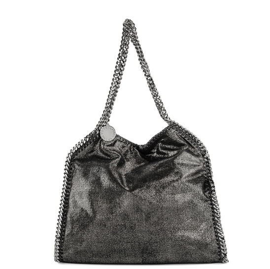 Cuero | Metallic Black Falabella Bag