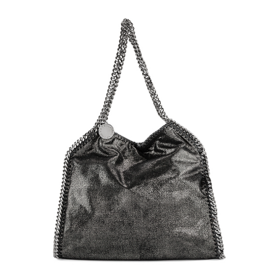 Cuero | Metallic Black Falabella Bag