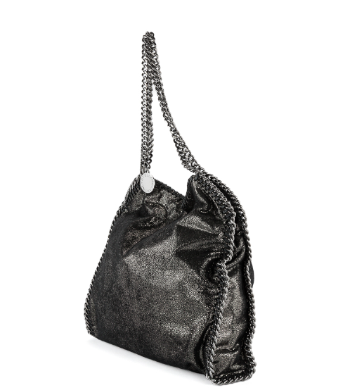Cuero | Metallic Black Falabella Bag