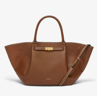 Cuero | Demellier The Midi New York Grain Ecru Stitching