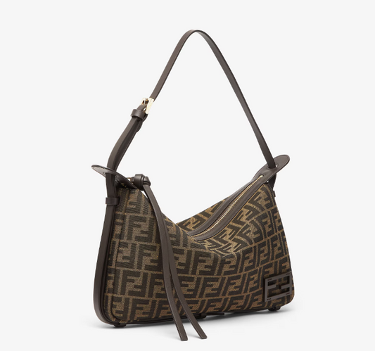 Cuero | Simply Medium Brown FF jacquard fabric bag