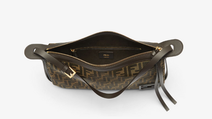 Cuero | Simply Medium Brown FF jacquard fabric bag