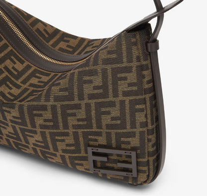 Cuero | Simply Small Brown FF jacquard fabric bag