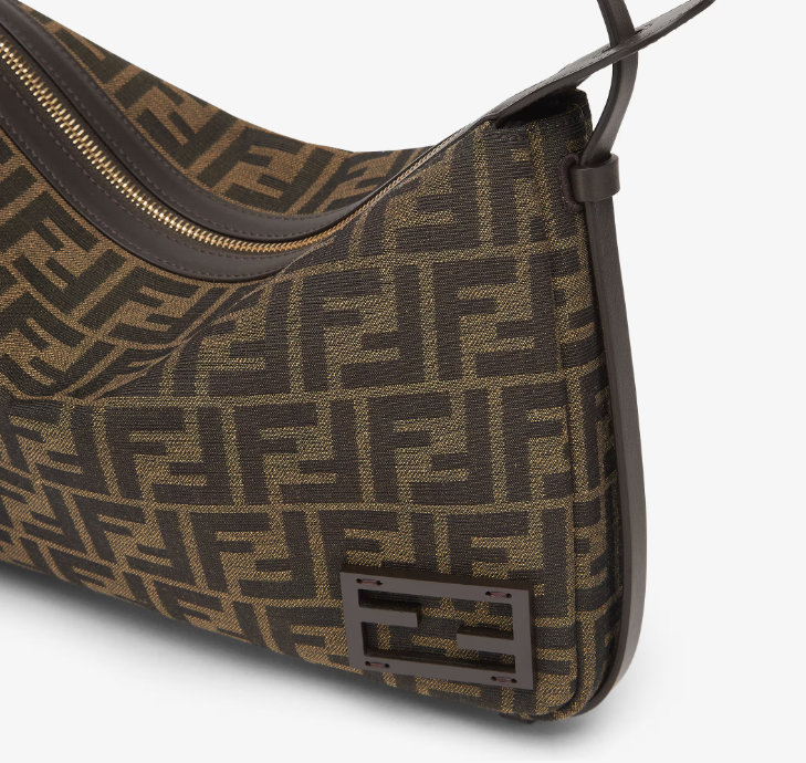 Cuero | Simply Medium Brown FF jacquard fabric bag