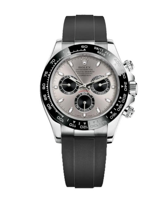 Cuero | OYSTER PERPETUAL SUPERLATIVE CHRONOMETER OFFICIALLY CERTIFIED COSMOGRAPH DAYTONE WATCH GRAY WITH RUBBER BLACK BELT