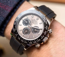 ROLEX OYSTER PERPETUAL SUPERLATIVE CHRONOMETER OFFICIALLY CERTIFIED COSMOGRAPH DAYTONE WATCH GRAY WITH RUBBER BLACK BELT