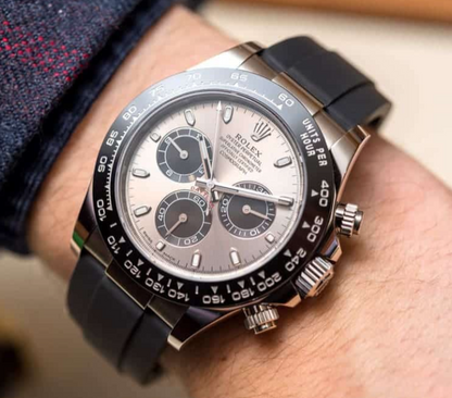 Cuero | OYSTER PERPETUAL SUPERLATIVE CHRONOMETER OFFICIALLY CERTIFIED COSMOGRAPH DAYTONE WATCH GRAY WITH RUBBER BLACK BELT
