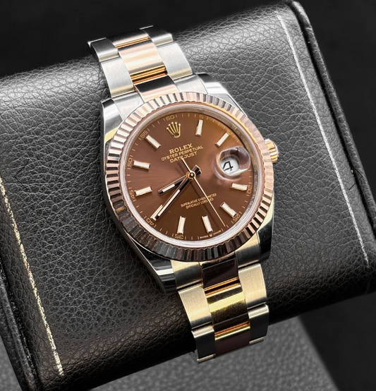 Cuero | Datejust 41MM Chocolate Dial Two-Tone Oyster Bracelet (126331)