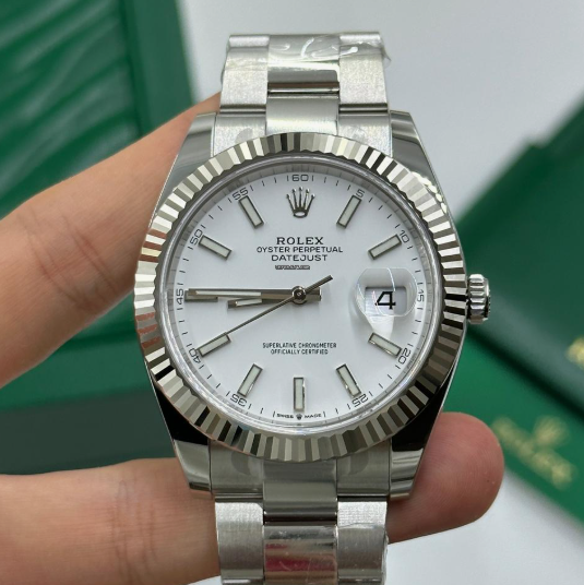 Cuero | Datejust 41 126334 White index Oyster