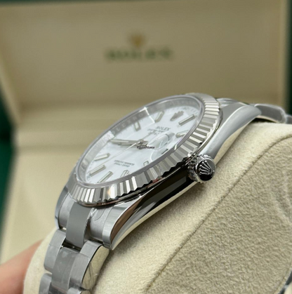 Cuero | Datejust 41 126334 White index Oyster