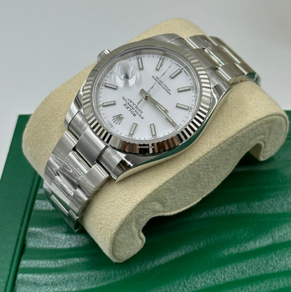 Cuero | Datejust 41 126334 White index Oyster