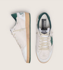 Golden Goose Men's Ball Star in white nappa leather with green leather star and heel tab