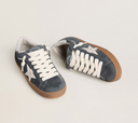 Men's Super-Star in gray suede with white leather star and silver leather heel tab