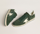 Golden Goose Women's Ball Star in green suede with white leather star and heel tab