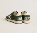 Golden Goose Women's Ball Star in green suede with white leather star and heel tab