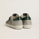 Golden Goose Men's Super-Star in nappa and suede with green croc-print leather star