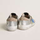 Golden Goose Men's Super-Star LTD in silver metallic suede with leather star and suede heel tab